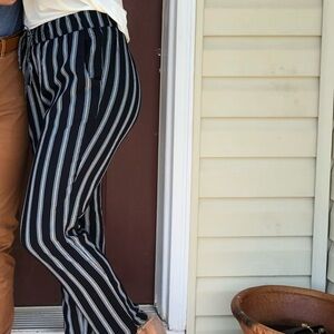 American eagle navy striped pants